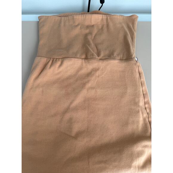 Kookai Strapless Midi Dress Bodycon Beige Tan Small Baddie Capsule Fall Date - Picture 7 of 7